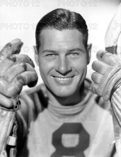 Actor Richard Arlen, Publicity Portrait in Hockey Uniform, Paramount Pictures, 1933