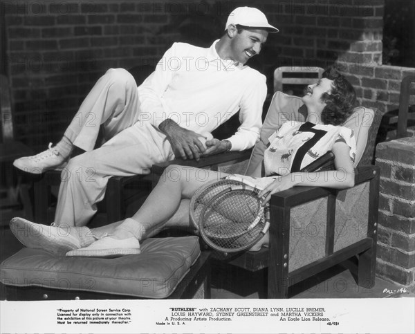 Zachary Scott and Martha Vickers, Publicity Portrait for the Film, "Ruthless", Eagle-Lion Films, 1948