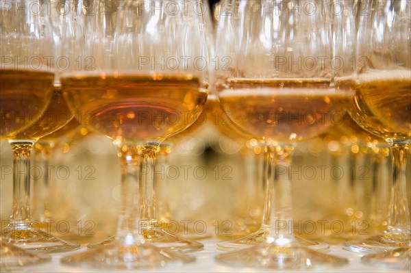 Wine Glasses Filled with Beer