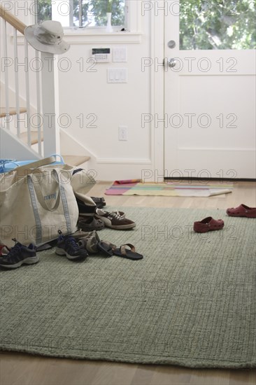 Shoes on Floor of Foyer