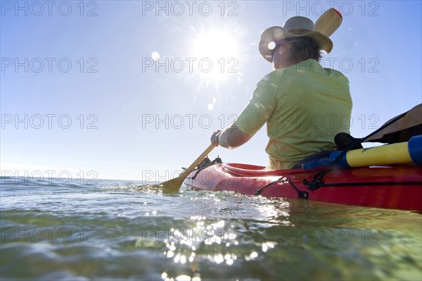 Man Kayaking, Florida Keys, USA