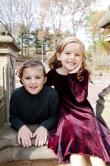 Boy and Girl in Park, Portrait