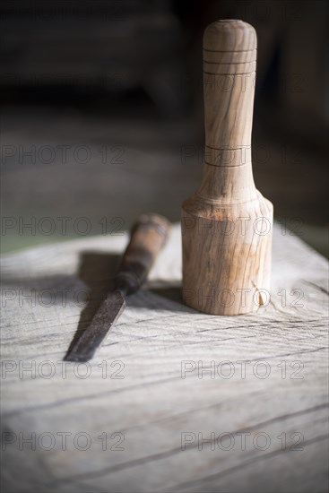 Wood Mallet and Chisel