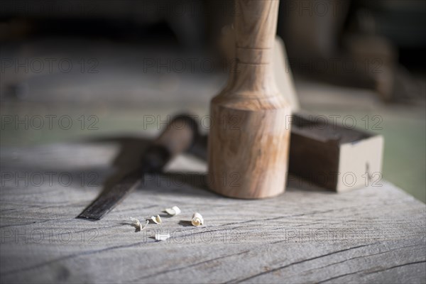 Wood Mallet and Chisel