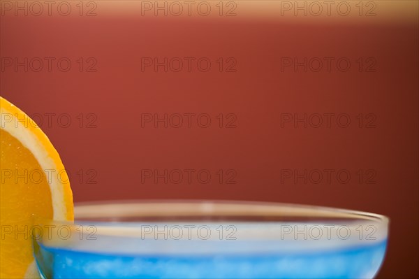 Blue Hawaiian Cocktail with Orange Slice