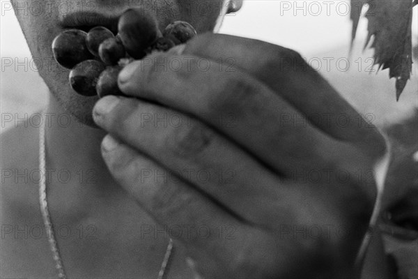 Man Eating Grapes