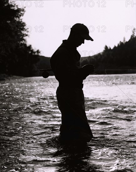 Silhouette of Flyfisherman