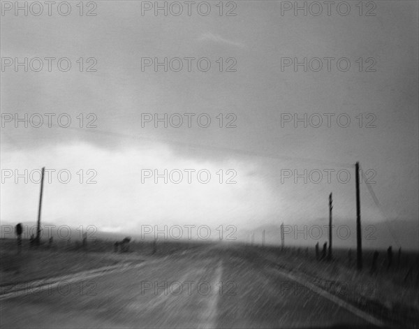 Winter Storm On Highway