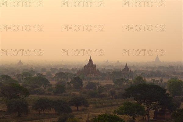 Ancient Temples at Sunset, Bagan, Myanmar