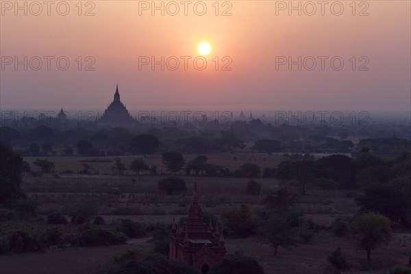 Ancient Temples at Sunrise, Bagan, Myanmar