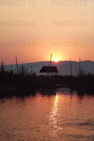 Lake at Sunset, Myanmar