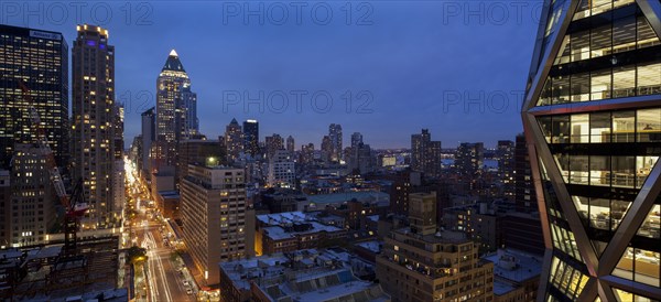 Midtown Manhattan Cityscape at Night, New York City, USA