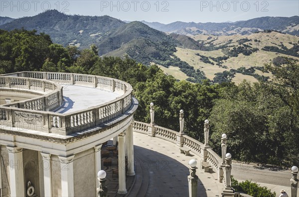 View of Hearst Castle Grounds, San Simeon, California, USA