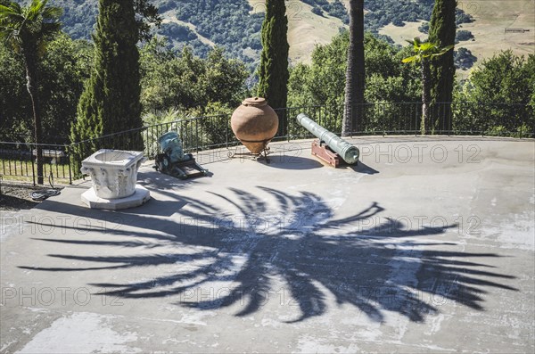 antique Cannon on Terrace, Hearst Castle Grounds, San Simeon, California, USA