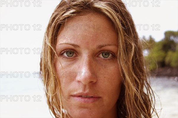 Blue Eyed Blonde Woman Portrait