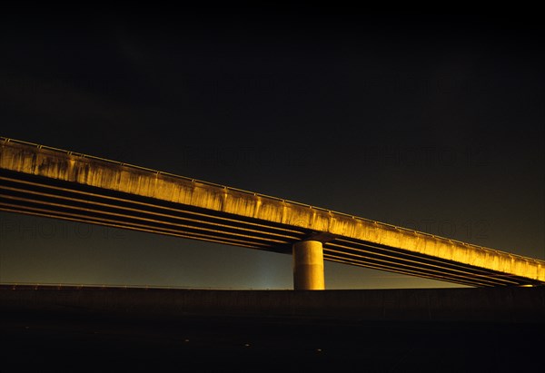 Highway Overpass at Night