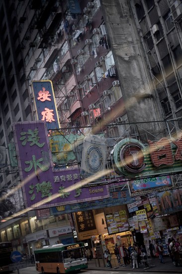 Busy Street Scene, Hong Kong, China
