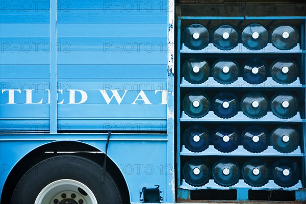 Bottled Water on Delivery Truck