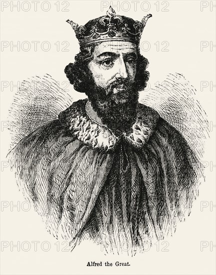 Alfred the Great, Illustration from John Cassell's Illustrated History of England, Vol. I from the earliest period to the reign of Edward the Fourth, Cassell, Petter and Galpin, 1857