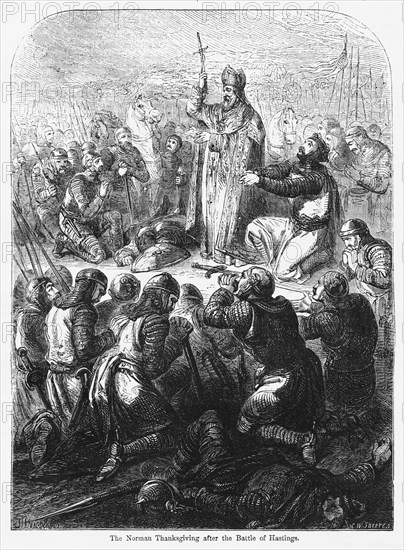 The Norman Thanksgiving after the Battle of Hastings, Illustration from John Cassell's Illustrated History of England, Vol. I from the earliest period to the reign of Edward the Fourth, Cassell, Petter and Galpin, 1857
