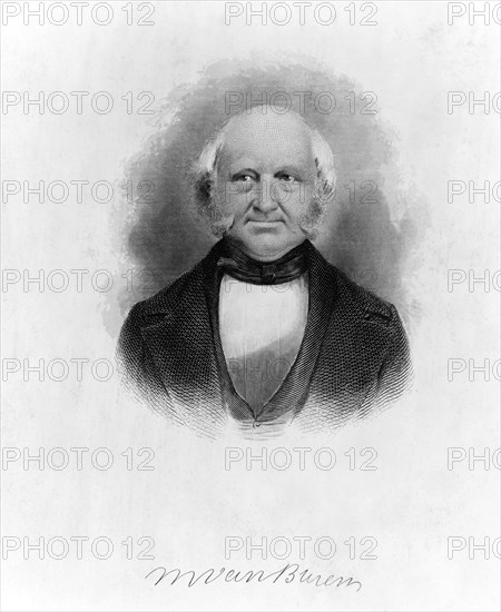 Martin Van Buren (1782-1862), 8th President of the United States, 1837-1841, Head and Shoulders Portrait, Engraving by V. Balch from a Daguerreotype