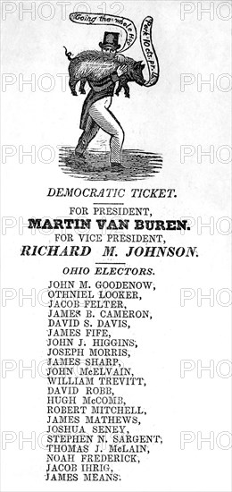 Ohio Election Ticket for U.S. President Martin Van Buren, 1840