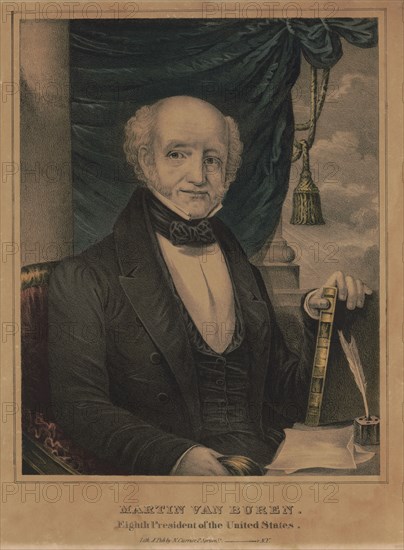 Martin Van Buren (1782-1862), 8th President of the United States, 1837-1841, Seated Portrait, Lithograph by Nathaniel Currier, 1838