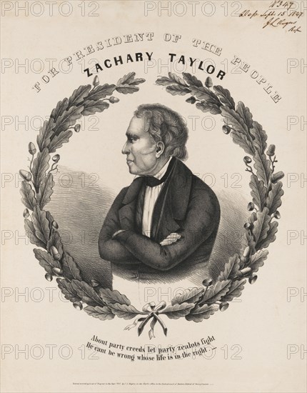 For President of the People, Zachary Taylor, U.S. Presidential Election Campaign Banner, 1847
