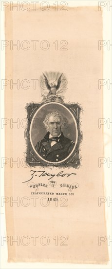 Z. Taylor, the People's Choice, Inaugurated March 5th 1849, Commemorative Badge for U.S. President Zachary Taylor, Etching, 1849