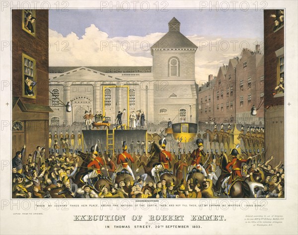 Execution of Robert Emmet in Thomas Street, 20th September 1803, Lithograph, Gies and Company, 1878