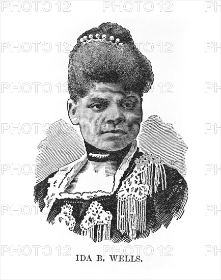 Ida B. Wells (1862-1931), African American Journalist, Civil rights Leader and one of the the Founders fo the National Association for the Advancement of Colored People (NAACP), Illustration, 1891
