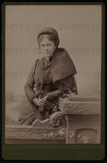 Hallie Quinn Brown (1849-1949), African American Educator, Writer and Activist, Three-Quarter Length Portrait, Cabinet Card, Fred S. Biddle, 1880's