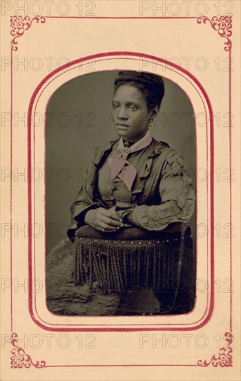Laura A. Moore Westbrook, African American Educator, Half-Length Seated Portrait, Tintype Photograph, 1870's