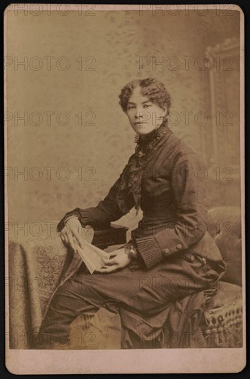Josephine Silone Yates, African American Educator and Activist, Seated Portrait,  Cabinet Card, New Photographic Art Company, 1885
