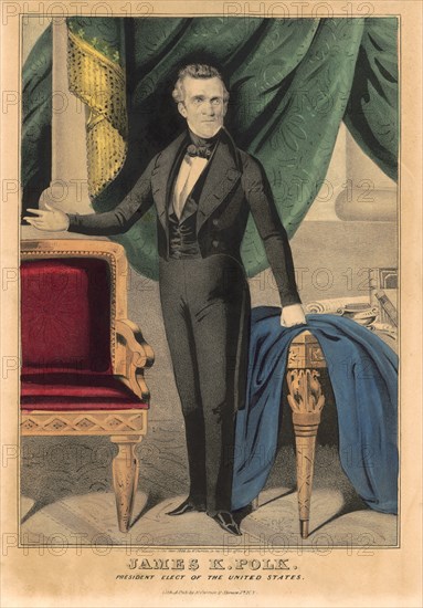 James K. Polk, President Elect of the United States, Lithograph, N. Currier, 1844