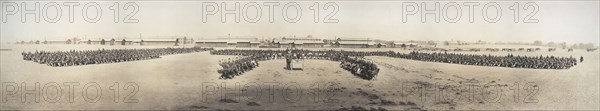 Inaugural Regimental Services of the "Black Devils", Pioneer Infantry, Chaplain Hayes Farish Officiating, Sunday, Sept. 29th, 1918, Camp Zachary Taylor, Louisville, Kentucky, USA, Royal Photo Co.