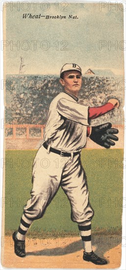 Zack D. Wheat, Brooklyn Dodgers, Baseball Card Portrait, American Tobacco Company, 1911