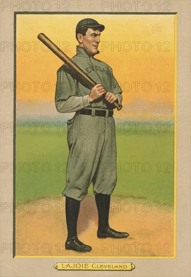 Nap Lajoie, Cleveland Naps, Baseball Card Portrait, American Tobacco Company, 1911