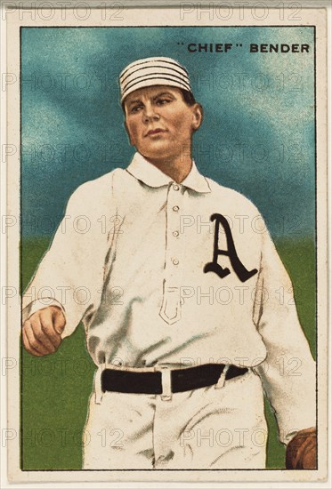 "Chief" Bender, Philadelphia Athletics, Baseball Card Portrait, 1912
