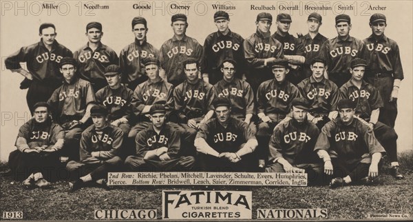 Chicago Cubs, Baseball Card Team Portrait, 1913