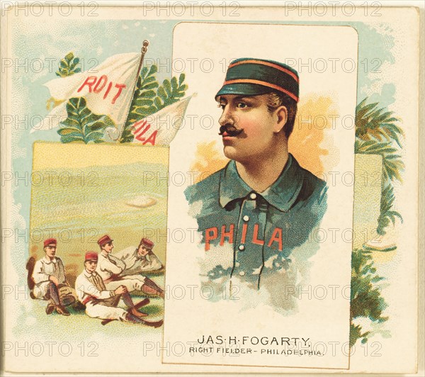 Jas. S. Fogerty, Philadelphia Quakers, Baseball Card Portrait, Allen & Ginter, 1888