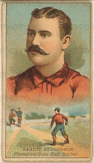 Hardie Henderson, Brooklyn Trolley-Dodgers, Baseball Card Portrait, W.S. Kimball,1888
