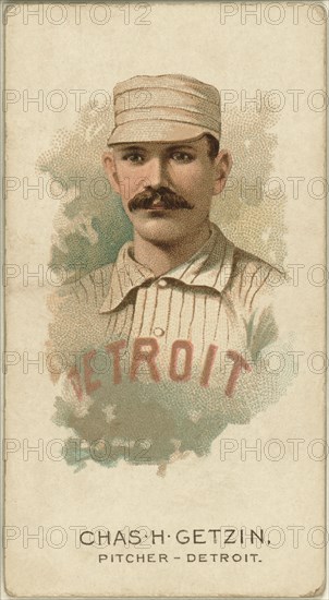 Charlie Getzien, Detroit Wolverines, Baseball Card Portrait, Allen & Ginter, 1888