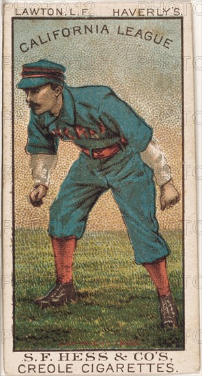 Lawton, L.F., San Francisco Haverlys, California League, Baseball Card Portrait, S.F. Hess & Co's., 1888