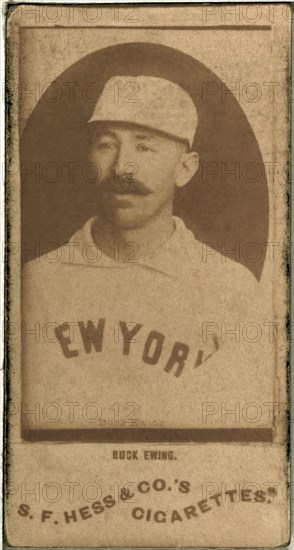 Buck Ewing, New York Giants, Baseball Card Portrait, S.F. Hess & Co's., 1889