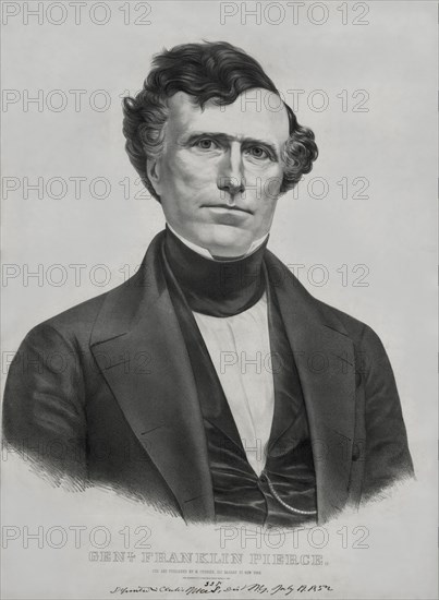General Franklin Pierce, Democratic Candidate for the Presidency, Lithograph, Nathaniel Currier, 1852