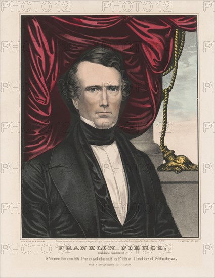 Franklin Pierce, Democratic Candidate for Fourteenth President of the United States, Lithograph by Nathaniel Currier from a Daguerreotype by T. Dunlap, 1852
