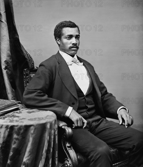 Josiah Thomas Walls (1842-1905), U.S. Congressman from Florida and one of the First African Americans elected during Reconstruction Era, Seated Portrait, Brady-Handy Collection, 1870's