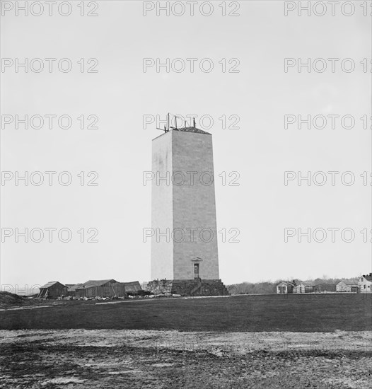 Washington Monument under Construction, Washington DC, USA, by Mathew Brady, 1860