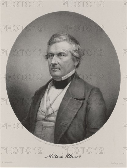 Millard Fillmore, Half-Length Portrait, Lithograph by Francis D'Avignon from a Daguerreotype by Mathew Brady, 1850